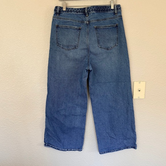 Habitual 10 30 Denim Wide Leg Crop Jeans Braided Boho Artist Flare - Picture 3 of 10